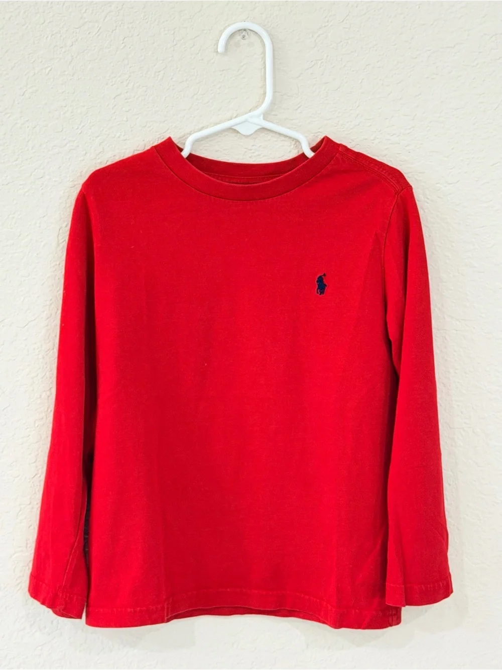 Polo Ralph Lauren Boys Red Long Sleeve Logo Tee Size 5